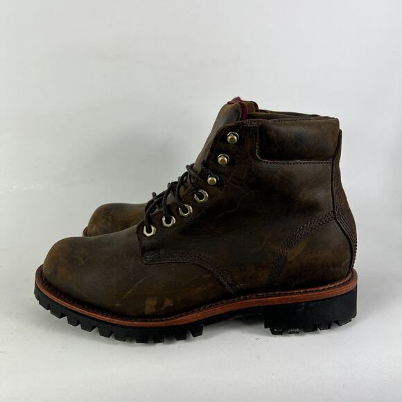 Chippewa LLBean Katahdin Iron Works men’s size 8 brown waterproof leather boots - Picture 5 of 11